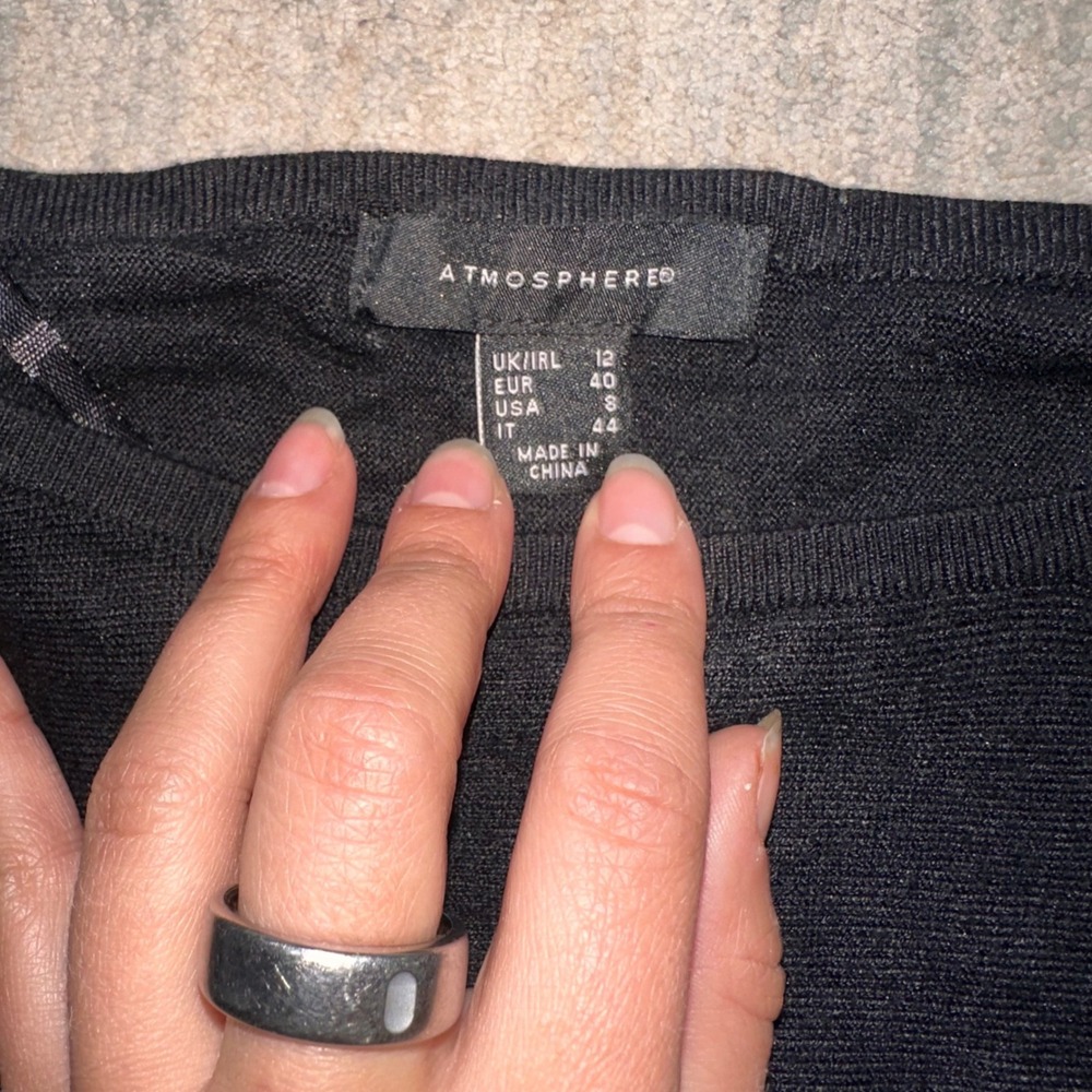 Atmosphere Side Zip Sweater Womens 8 Black Knit Long Sleeve Crew Neck Top - Picture 6 of 7
